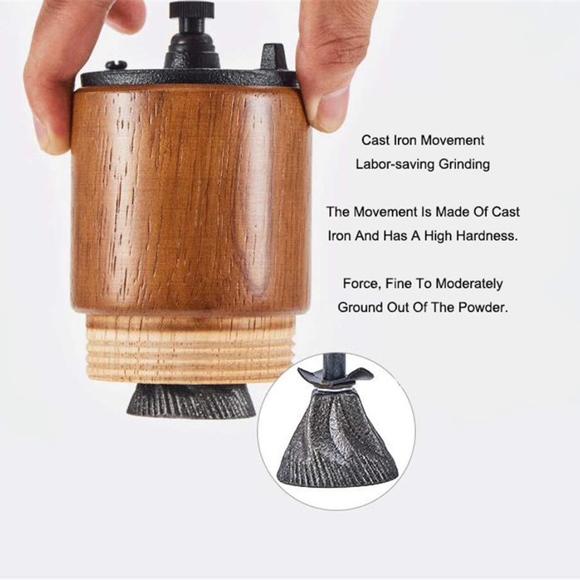 AKIRAKOKI Manual Coffee Grinder Wooden Cast Iron Burr - Picture 12 of 16
